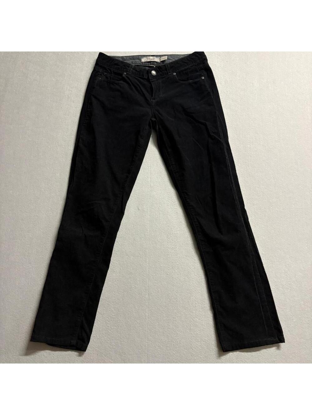 Paige Skyline Straight Corduroy Pants Womens 25 Black Stretch Cord Jeans